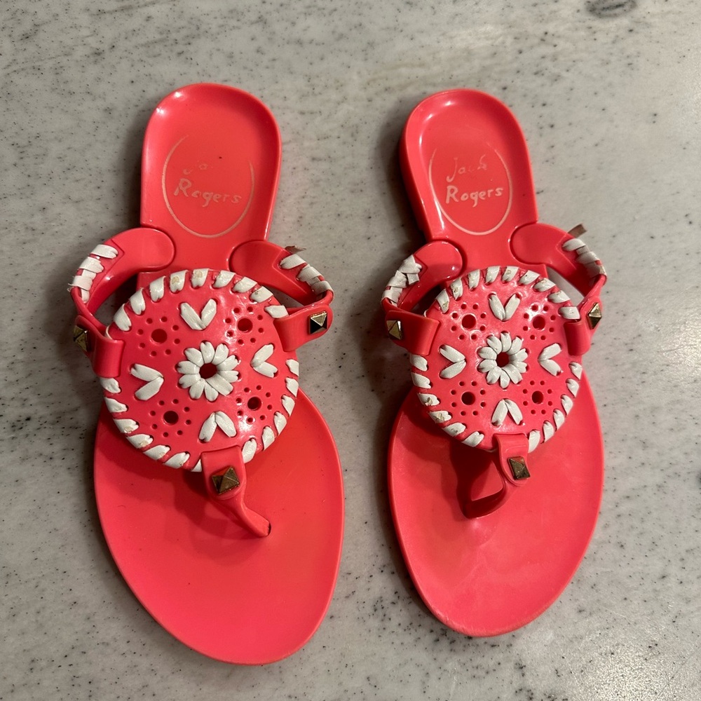 Jack Rogers Georgica Jelly Sandals Girl Kid Size 12 Hot Pink Magenta